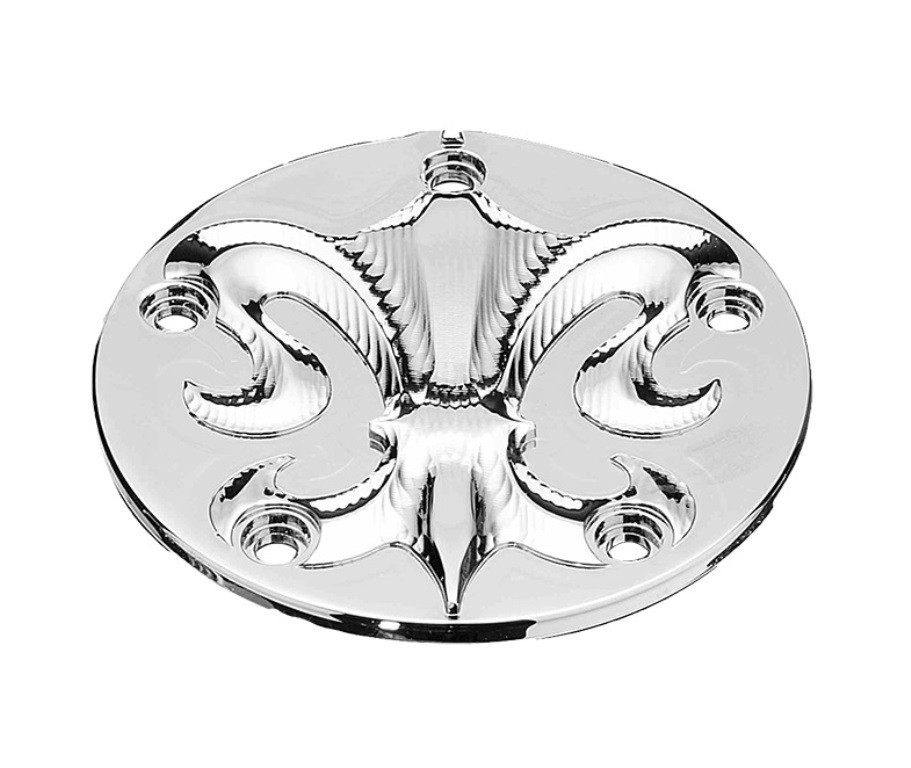Precision Billet Fleur Davidson: Darkside スポーツ PRECISION BILLET・FLEUR・ダービー＆ポイントカバーセット・クローム　FDL-230-5H-CHR・FDL-220-5H-CHR　ハーレー