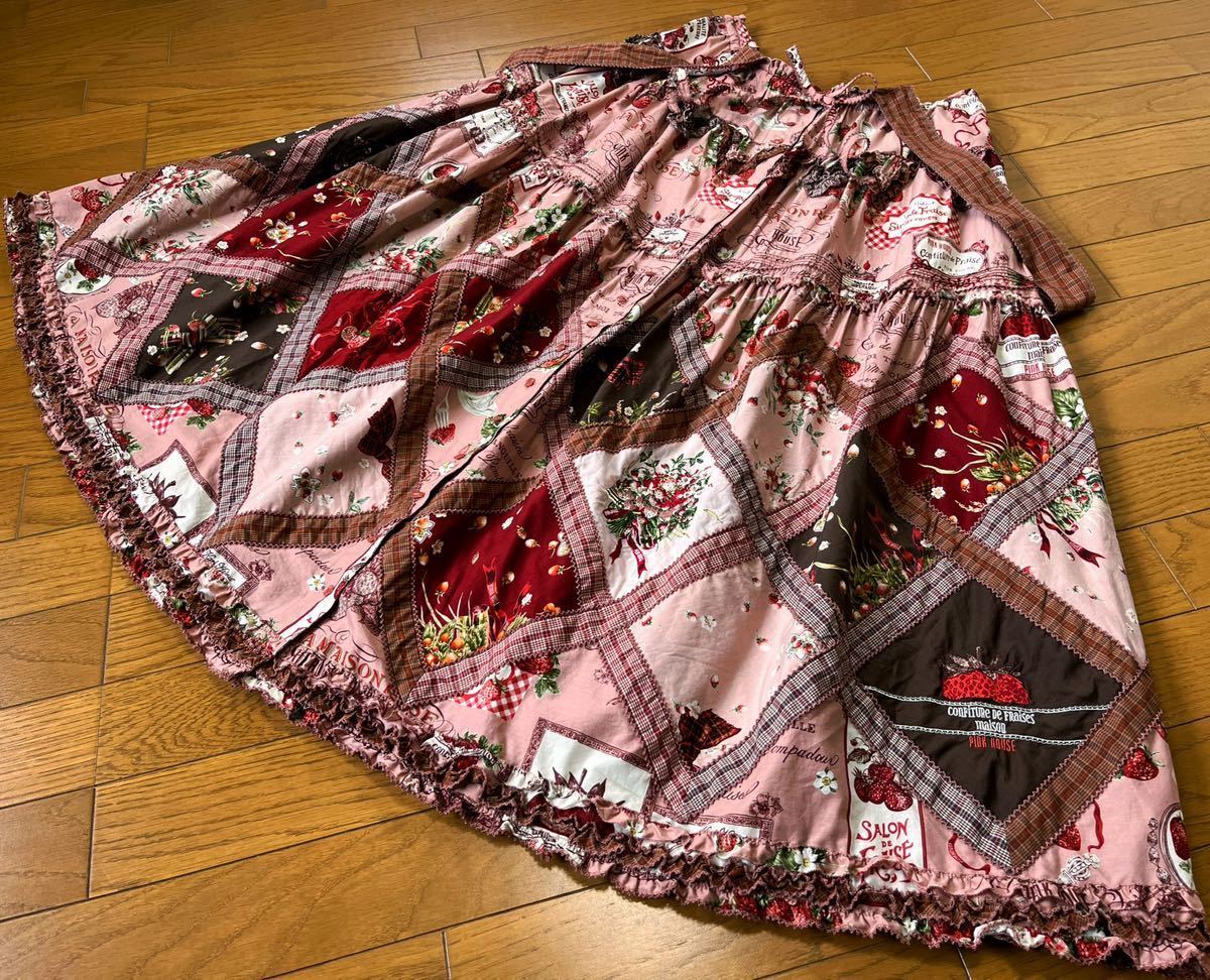 ピンクハウス Salon de fraise スカート パッチワーク 吊り pinkhouse 