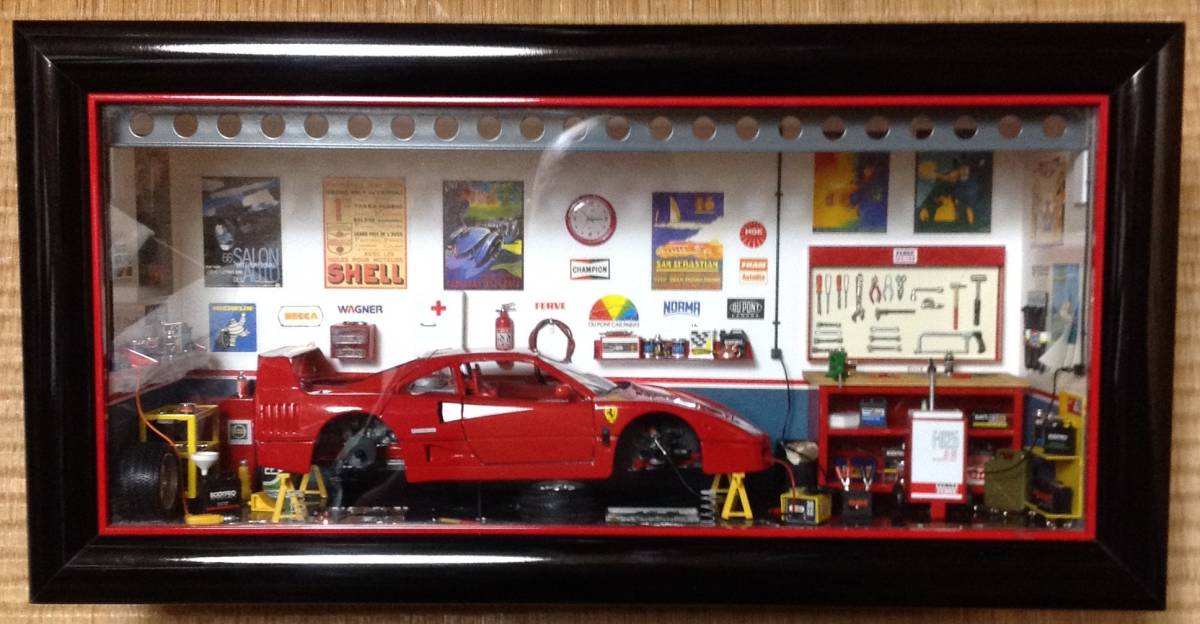 ☆Ferrets Mini Model Miniatures☆ 1/18 フェラーリF40 ガレージ 
