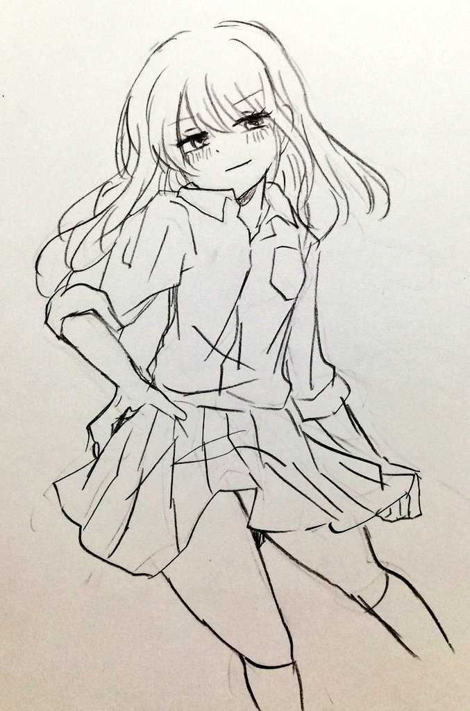 手描きイラスト オリジナル ラフ画 鉛筆画 シャーペン画 女の子 同人 イラスト アナログ 原画 コピー用紙の入札履歴 入札者の順位