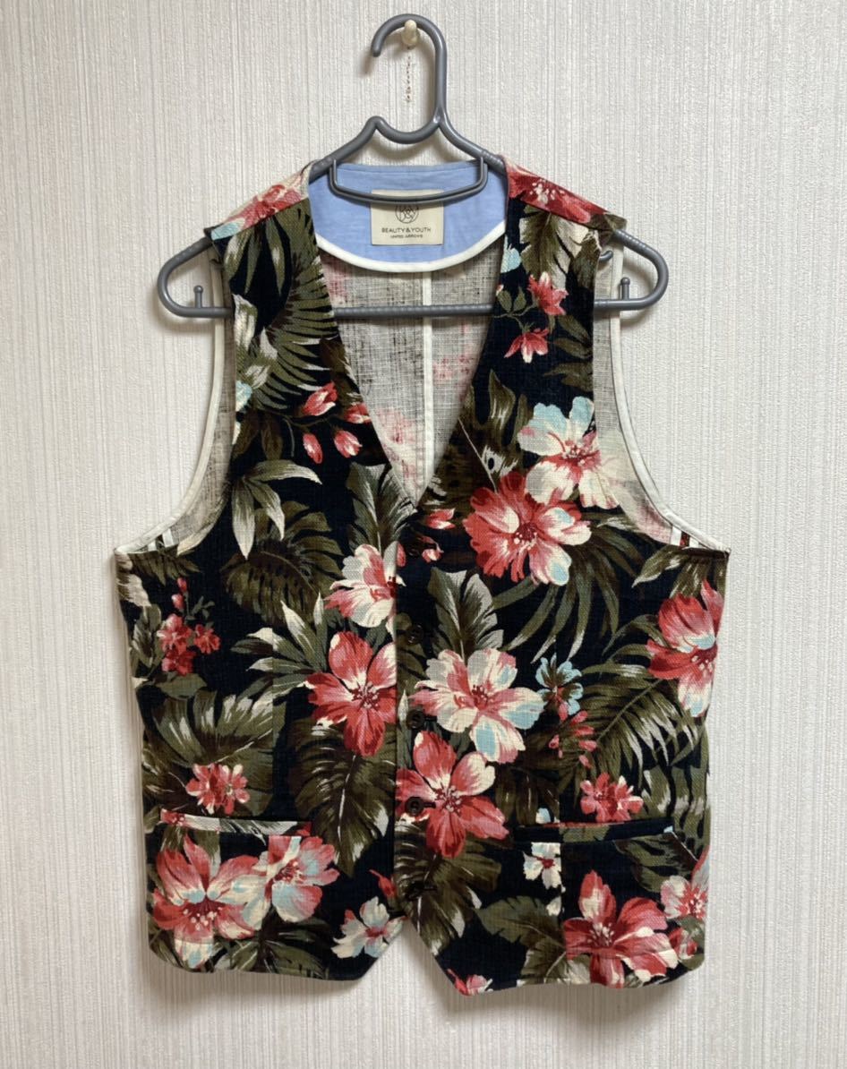BEAUTY & YOUTH UNITED ARROWS Lサイズ 花柄 ベスト メンズウエア ビューティアンドユース ユナイテッドアローズ ...
