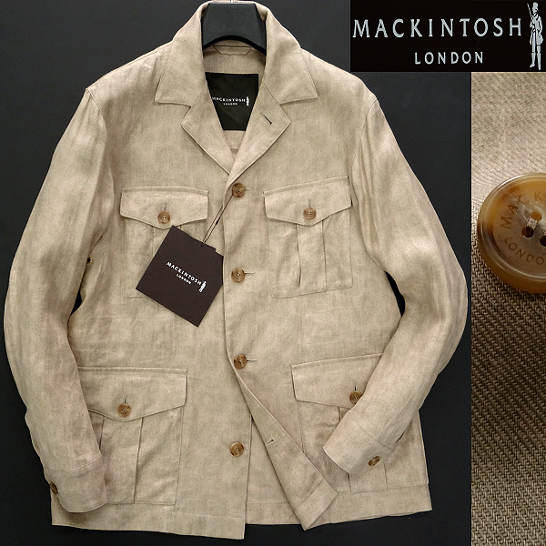 新品 6.4万 マッキントッシュロンドン M-43 リネン サファリジャケット