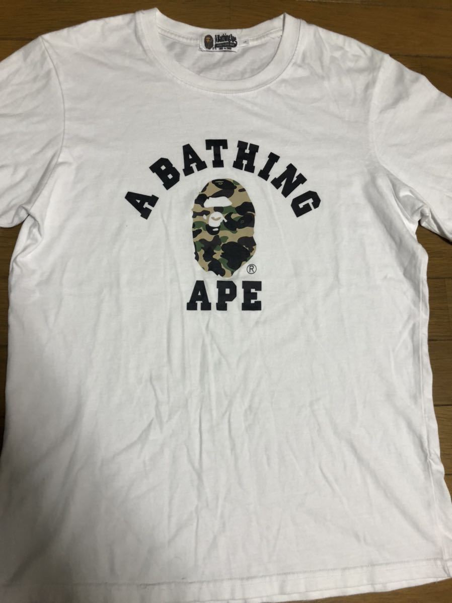 A BATHING APE アベイシングエイプ Tシャツ L 猿 カモ 迷彩 camo 古着