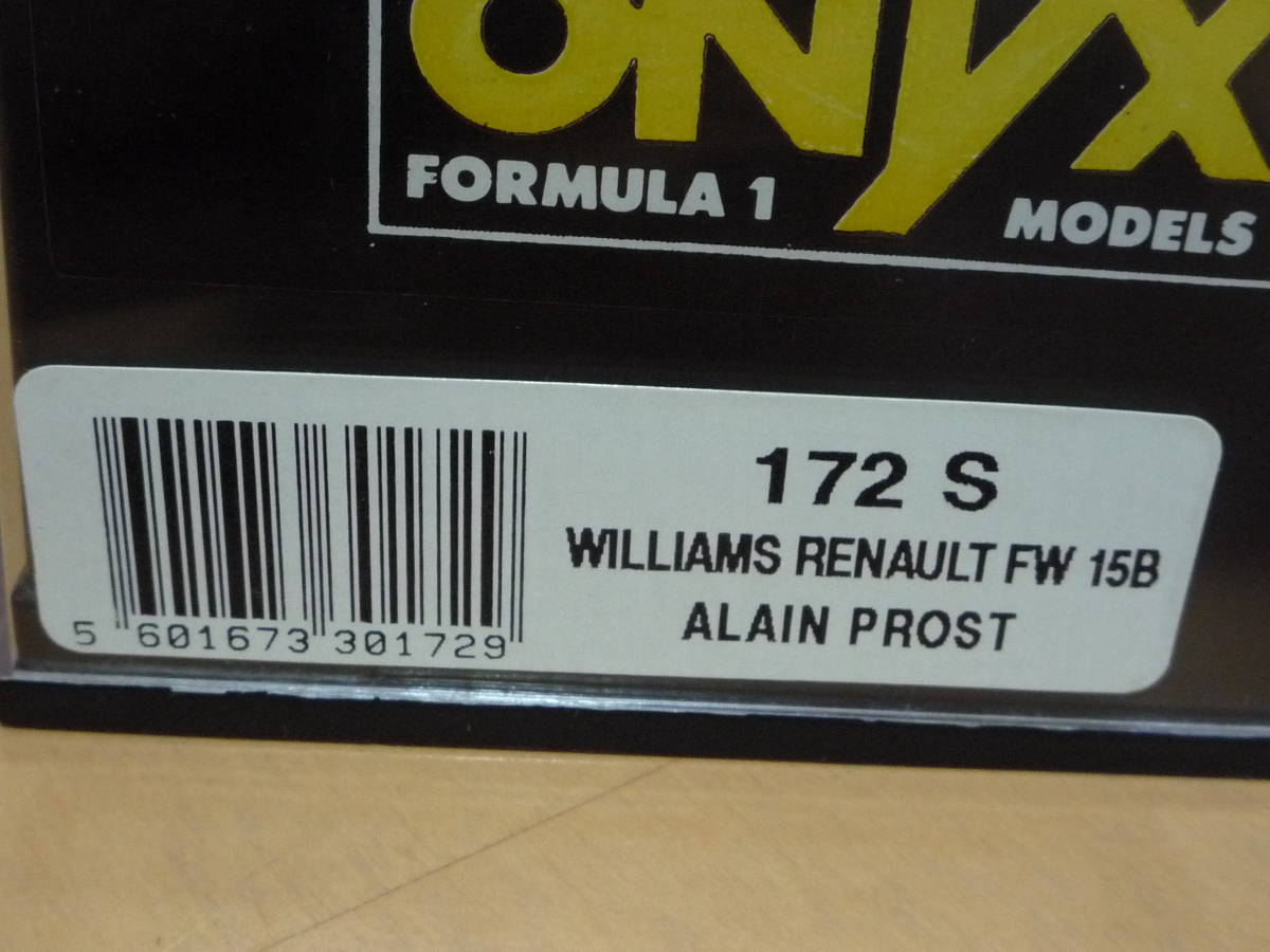 ONYX 1/43 ウィリアムズ ルノーFW15B アラン プロスト 引退記念限定 