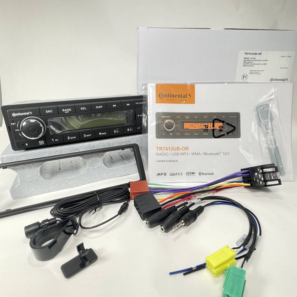 【新品・即納】日本周波数設定済 日本語説明書付 Continental TR7412UB-OR コンチネンタル オーディオ デッキ 1DIN Bluetooth MP3 USB Continental TR7412UB-OR Bluetooth ISOハーネス カー 日本語取扱説明書