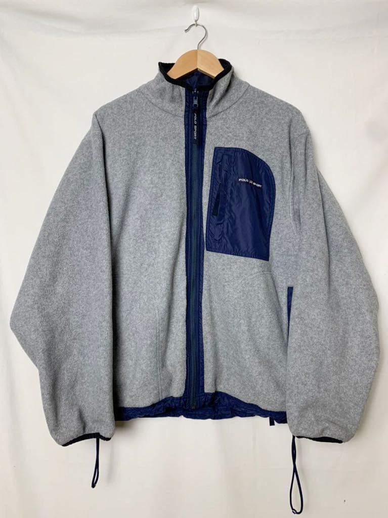 90s POLO SPORT リバーシブル フリースジャケット L ウインド 