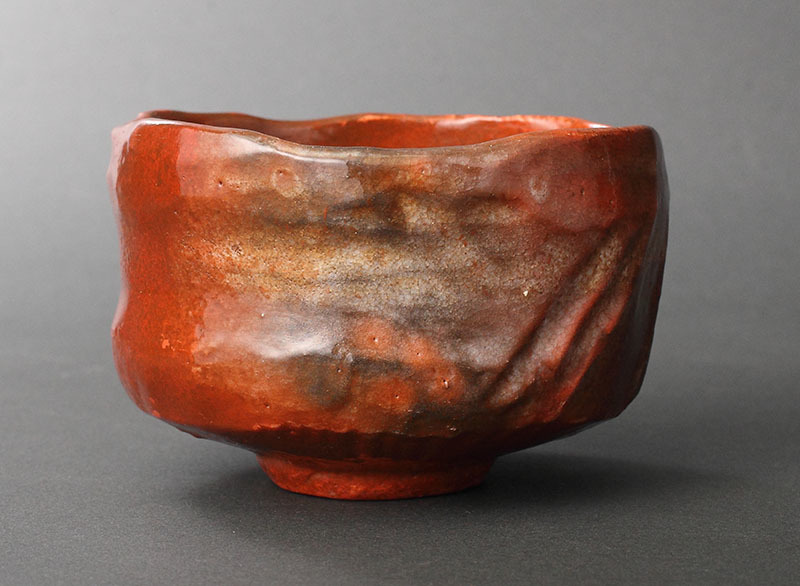 茶碗■古赤楽 松斎 古京焼 お茶道具 古美術 時代物 古陶器 骨董品■ 円能斎 手造赤楽茶碗(茶道具 楽焼 赤茶碗 裏千家 京焼) (茶碗)｜売買
