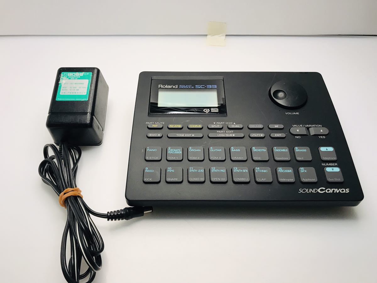 動作確認済】Roland 音源モジュール SC-33 バックアップ電池交換済 