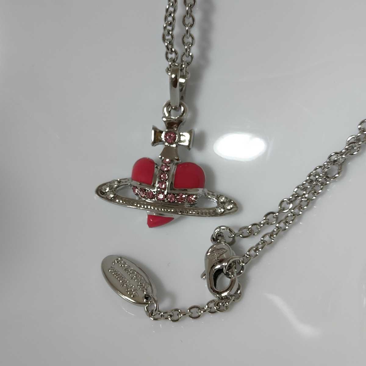 美品 ディアマンテ ハート ネックレス ピンク Vivienne Westwood