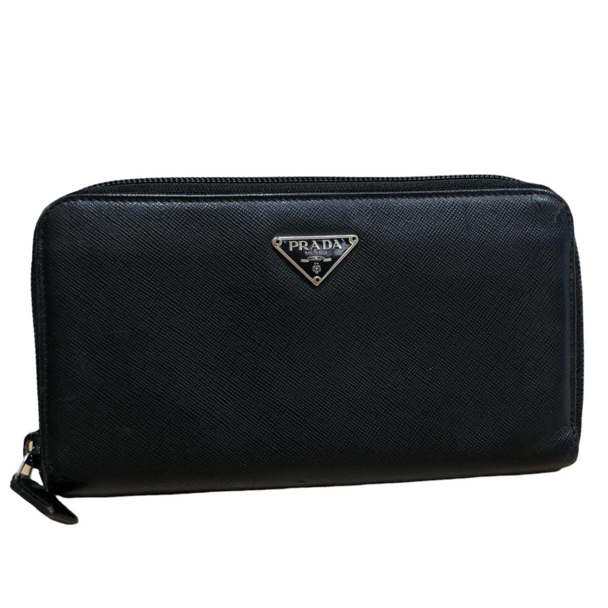 PRADA プラダ サフィアーノ ラウンドファスナー 長財布 黒 長財布