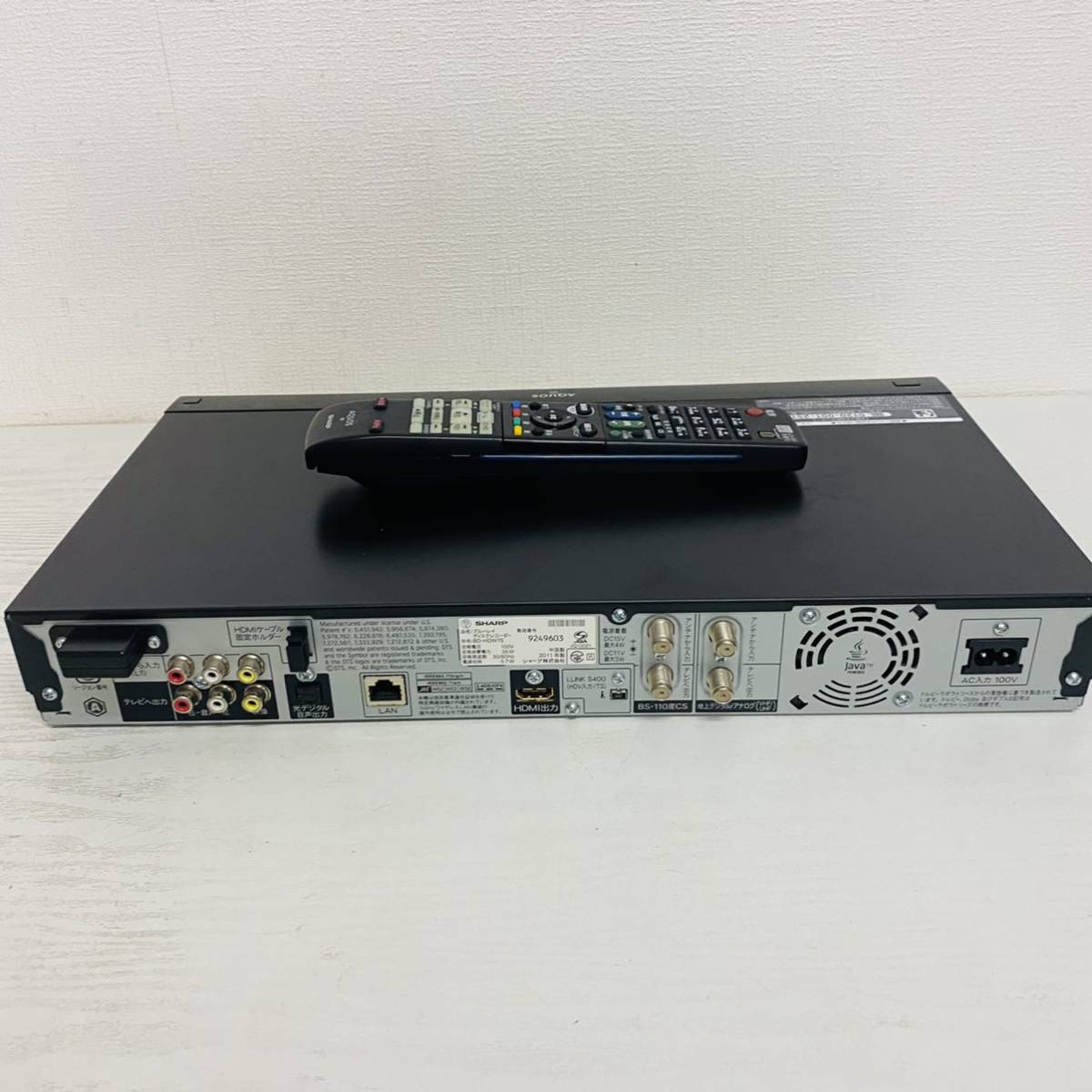 ジャンク】SHARP BD-HDW75 2011年製 ブルーレイレコーダー BD ジャンク】SHARP BD-HDW75 2011年製 ブルーレイレコーダー BD
