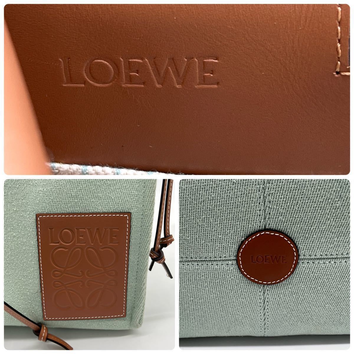 1円 LOEWE ロエベ アナグラム キャンバス×レザー クロスボディ 