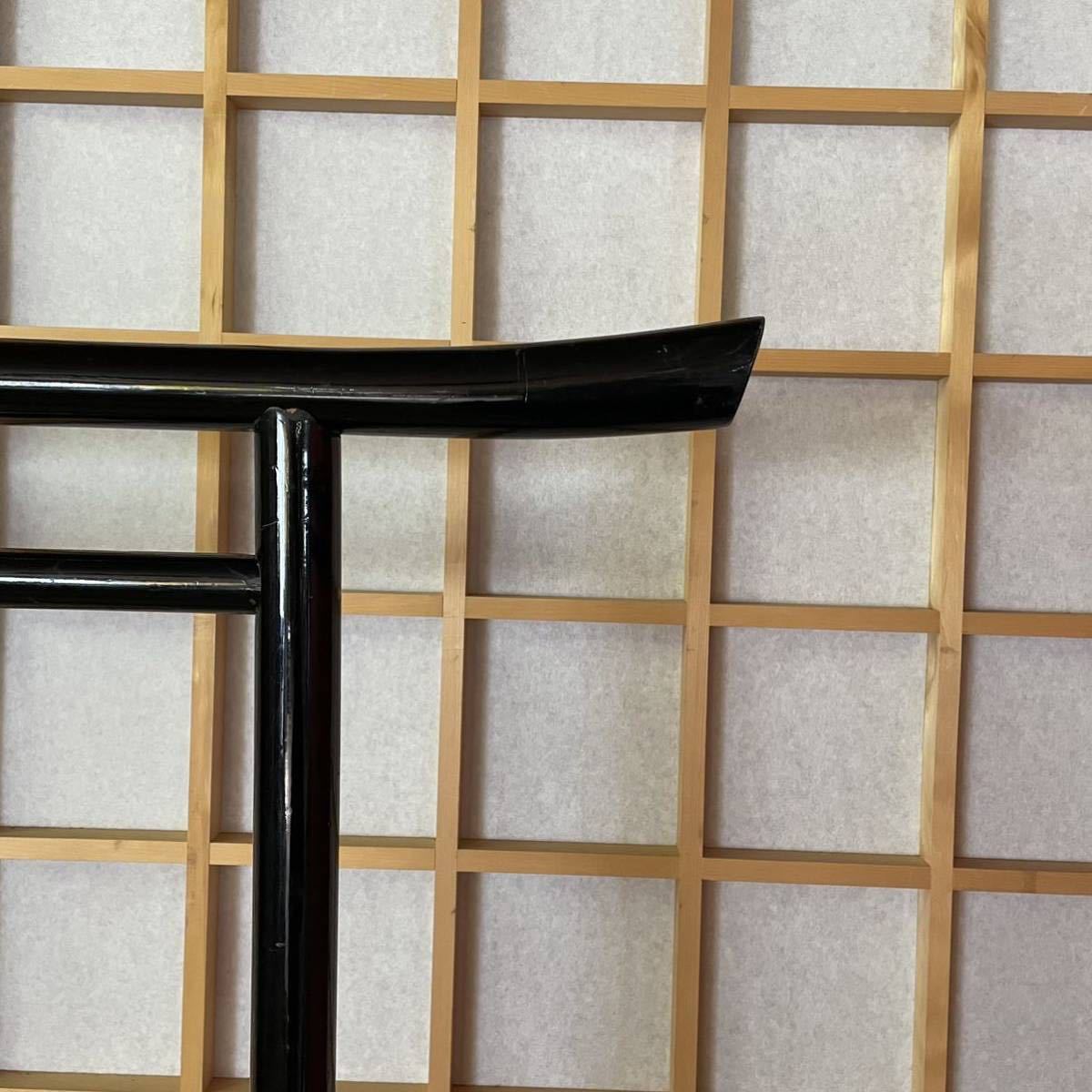 鳥居型 黒 木製 2段大衣桁 大衣桁 大名衣桁 着物掛け 衣紋掛け