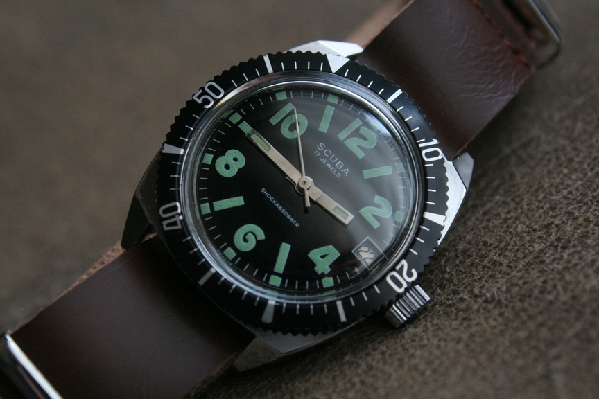 オーバーホール済】【美品】-SCUBA- France ビンテージ ダイバー 