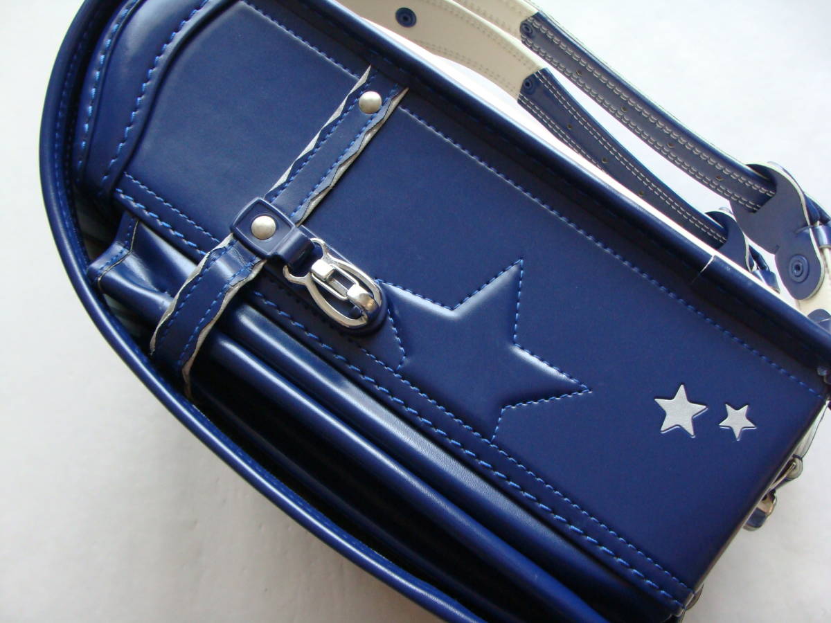 現状お渡し】中古ランドセル（青色）程度よし 星マーク 大きなダメージ