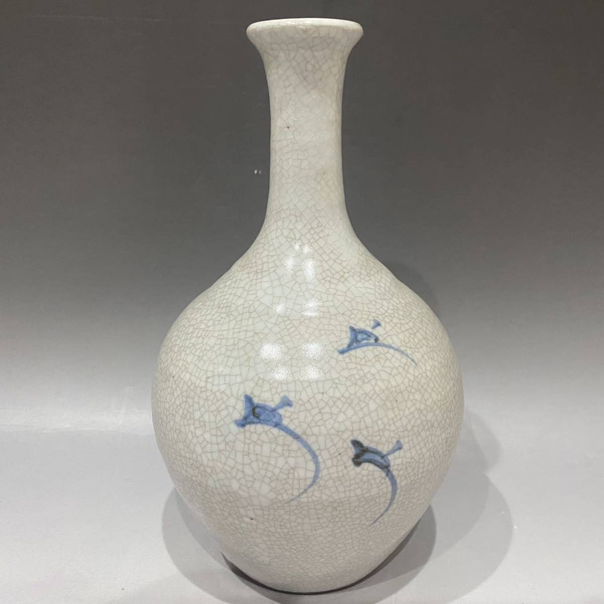 鶴首徳利 パイナップル文様 高さ24.5cm 古伊万里染付 花入れ インテリア 江戸中期 初期伊万里染付鳳梨文徳利 花瓶 パイナップル文(染付)｜売買