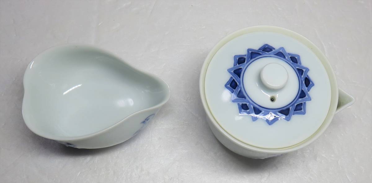 染付 公式通販 道八 湯冷まし1個 人物 煎茶器 急須1個 急須