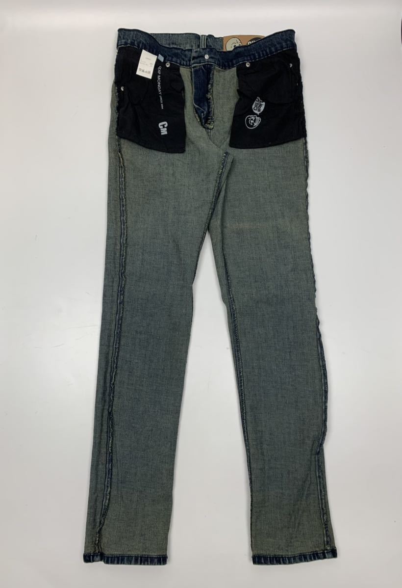 CHEAP MONDAY デニムパンツ スキニー ジーンズ ドクロ ガイコツ 中国製 