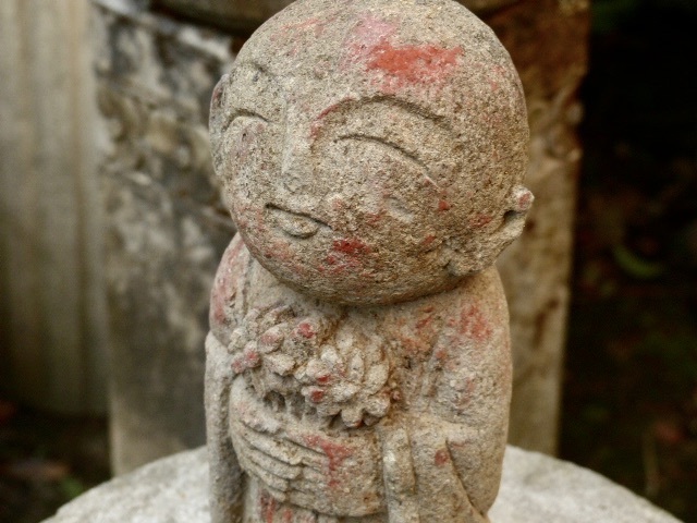 花地蔵様h31cm／2.5kg 仏像 お地蔵さん 地蔵菩薩 石仏 0402 地蔵菩薩