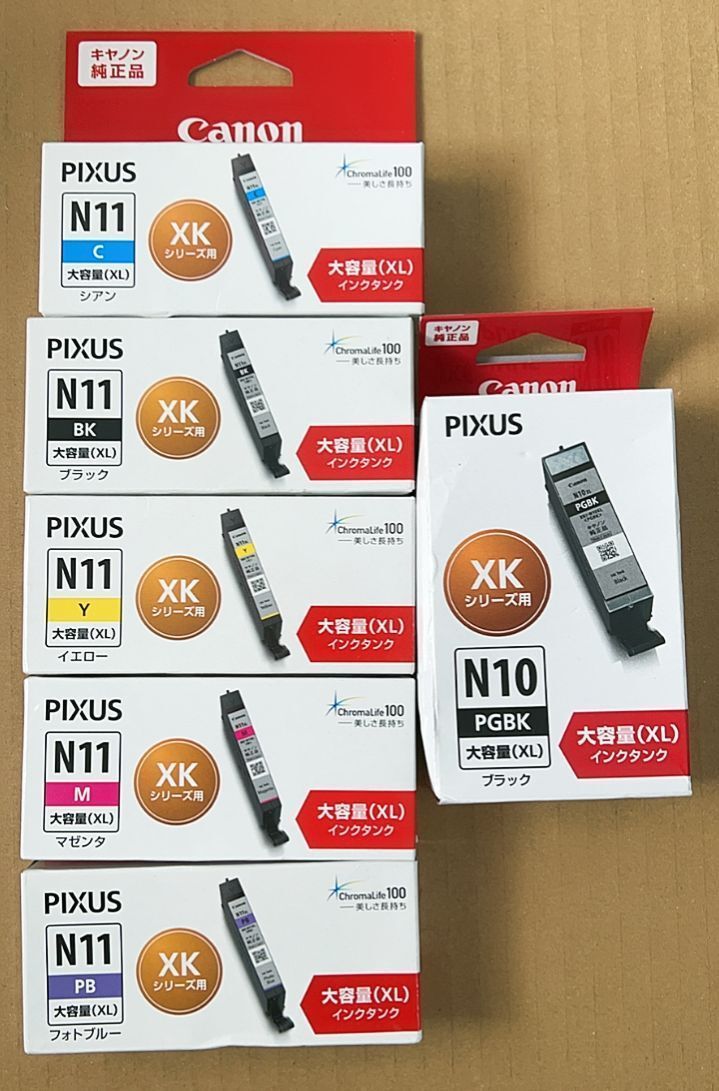 高品質，人気セール 純正 CANON キャノン インクタンク XKI-N11XL BK/M/PB/C/Y +XKI-N10XL PGBK 6色セット 大容量タイプ Ｍ486(キヤノン)｜売買されたオークション情報、yahooの商品情報をアーカイブ公開 - オークファン キヤノン