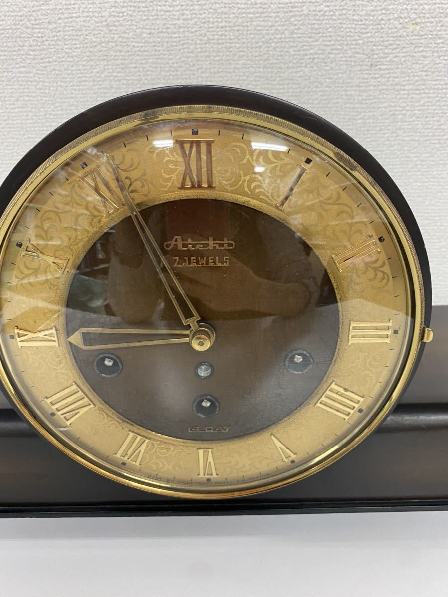 Aichi 7JEWELS 14DAY アイチ時計 置時計 ネジ欠品 動作未確認 キズ汚れ
