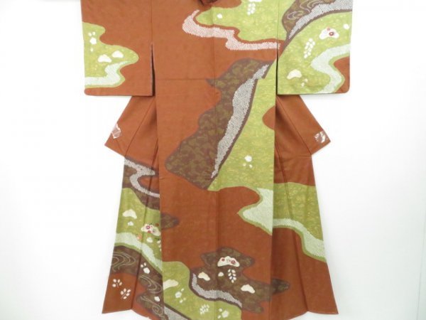 金糸 刺繍 金駒刺繍 ≪御 お得なエブリデイロープライス 正絹手加工染訪問着 草花 金彩 花籠に菊・桔梗・楓文 付下げ 着物 メルカリ 訪問着 ♪IDnet即決♪ 身丈154cm 切り売り