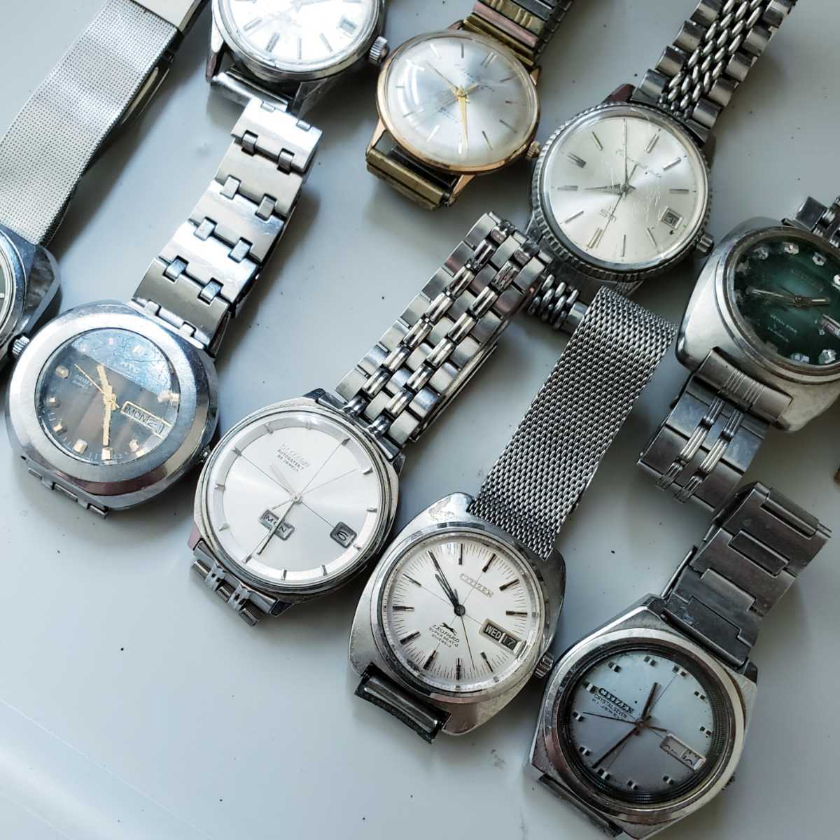 稼働品 CITIZEN 自動巻 手巻き まとめて 10点 AUTO DATER 7/LEOPARD 