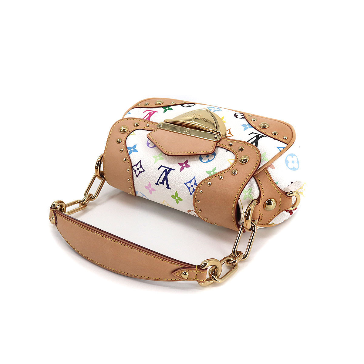 新品同様 ルイ ヴィトン LOUIS VUITTON モノグラム マルチカラー マリリン ハンド バッグ レザー ブロン ホワイト M40127 90156689