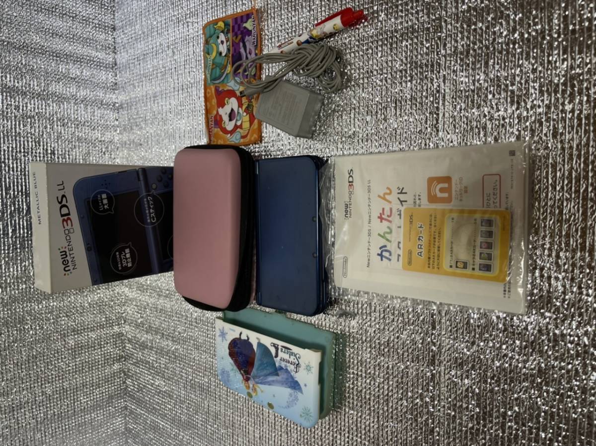 New ニンテンドー3DS LL メタリックブルー 3DS DSソフト 付き 妖怪 