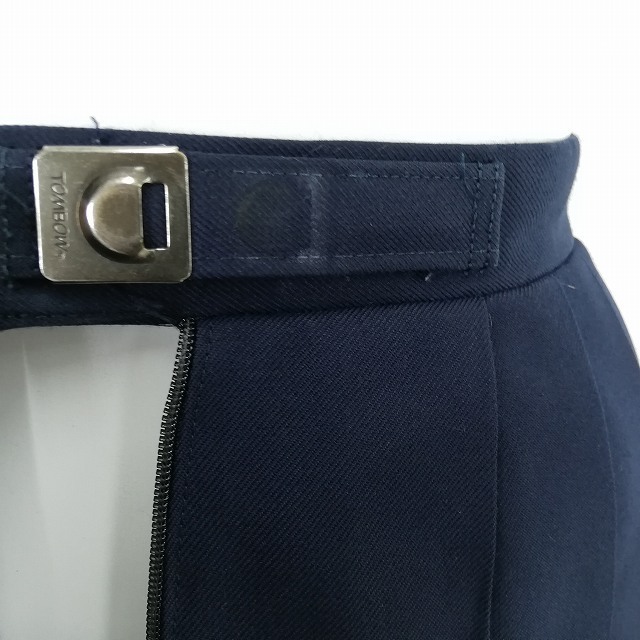 1円 イートン スカート 紐タイ 等 上下4点セット トンボ 冬物 長袖 女子 学生服 中学 高校 紺 制服 中古 ランクC EY0436_6