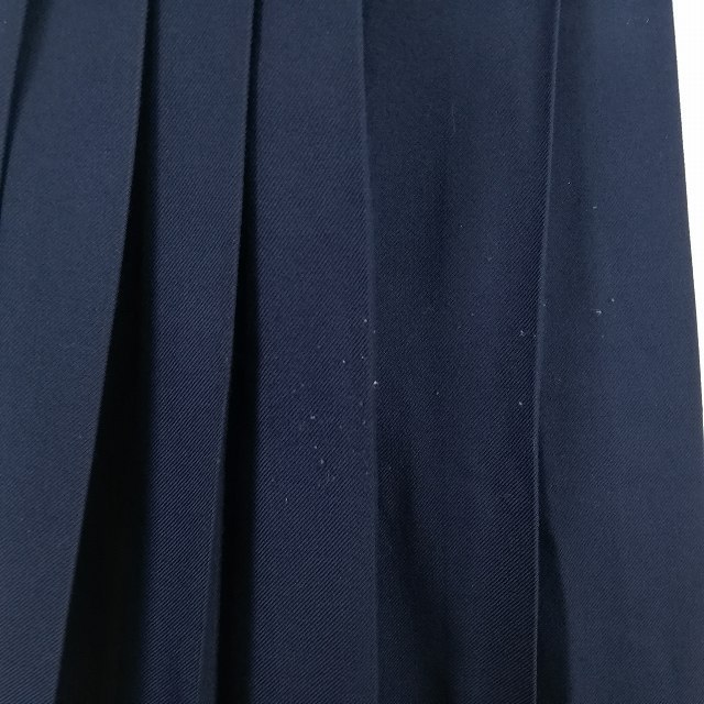 1円 イートン スカート 紐タイ 等 上下4点セット トンボ 冬物 長袖 女子 学生服 中学 高校 紺 制服 中古 ランクC EY0436_7
