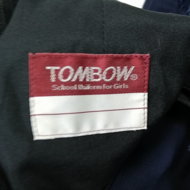 1円 イートン スカート 紐タイ 等 上下4点セット トンボ 冬物 長袖 女子 学生服 中学 高校 紺 制服 中古 ランクC EY0436_8