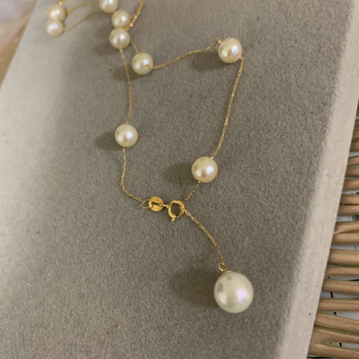 アコヤ真珠 羽黄金 2way 18k 18金 ゴールド au750 淡水パール アコヤ
