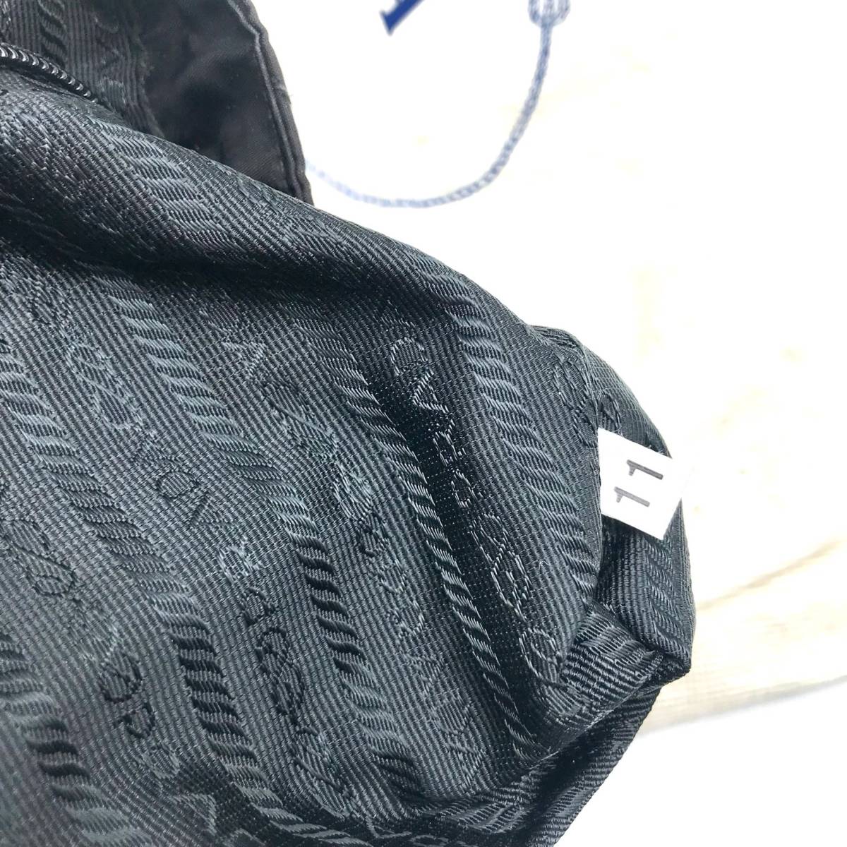 極美品◇プラダ PRADA チェーンショルダーバッグ 綺麗 ナイロン 黒 