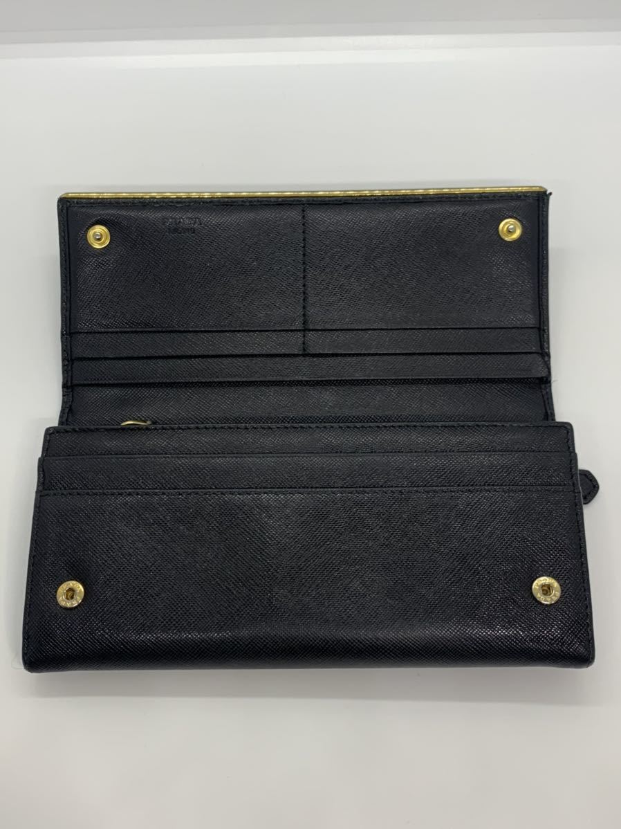 PRADA プラダ 長財布 ウォレット フラップ ロゴ メタルライン