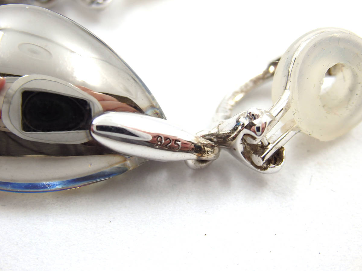 G37827 Baccarat バカラ スカラベブルー イヤリング 925 箱【中古