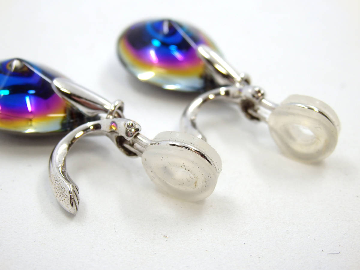 G37827 Baccarat バカラ スカラベブルー イヤリング 925 箱【中古