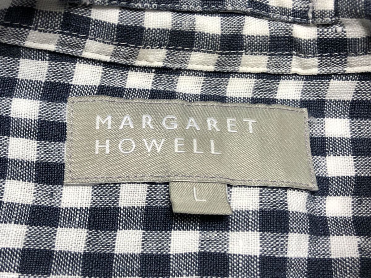レディース MARGARET HOWELL ギンガムチェック 半袖シャツ サイズII