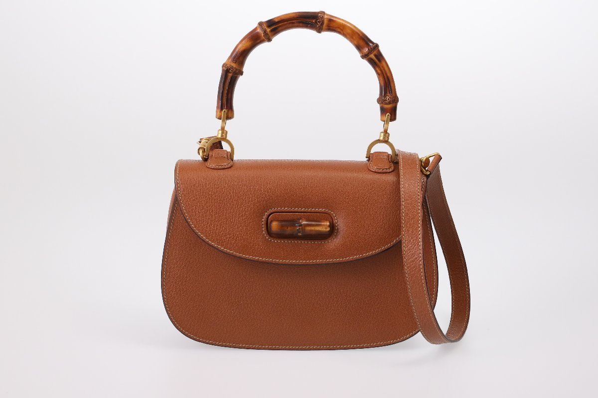 中古品 USED ABランク グッチ ヴィンテージ 2WAY バンブーハンドバッグ 