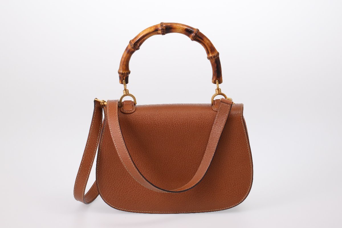 中古品 USED ABランク グッチ ヴィンテージ 2WAY バンブーハンドバッグ 