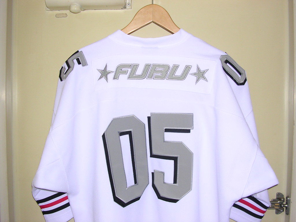 90s 00s FUBU ナンバリング フットボールシャツ L 白 vintage old フブ