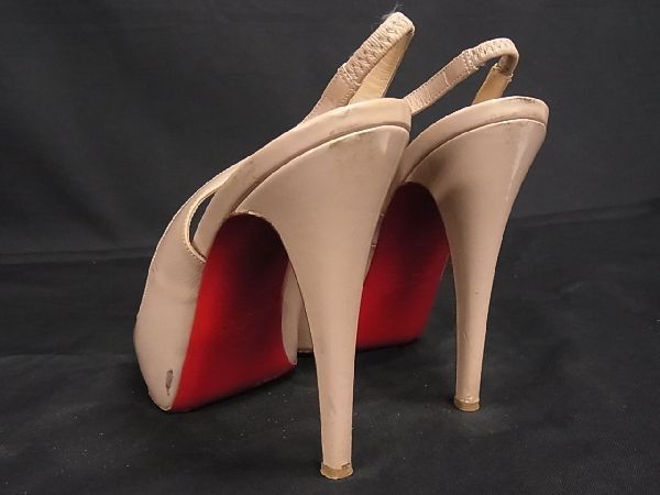 1円 Christian Louboutin ルブタン パテントレザー オープントゥ