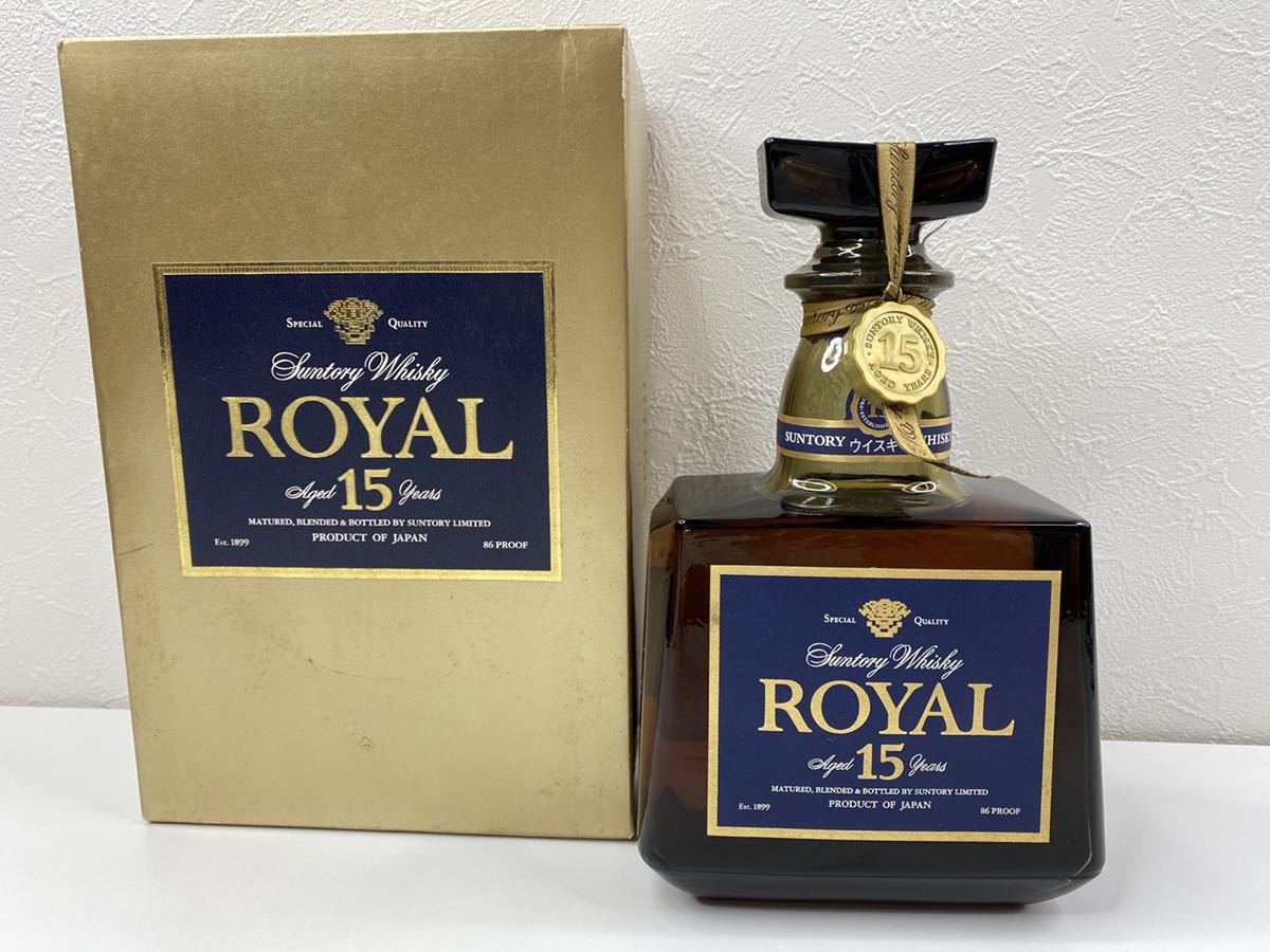 393】未開栓 ローヤル / ROYAL ウイスキー 15年 ブルーラベル 700ml 43
