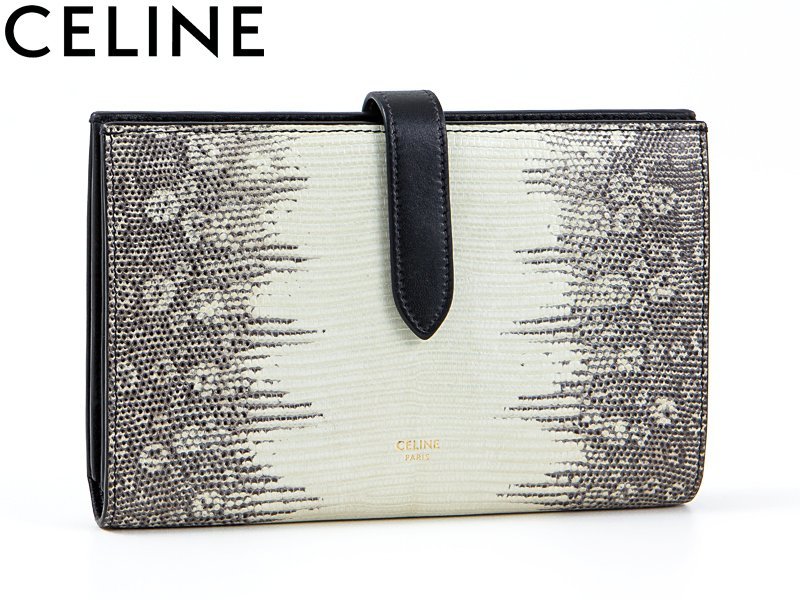 BF】セリーヌ CELINE ラージストラップウォレット 長財布 札入