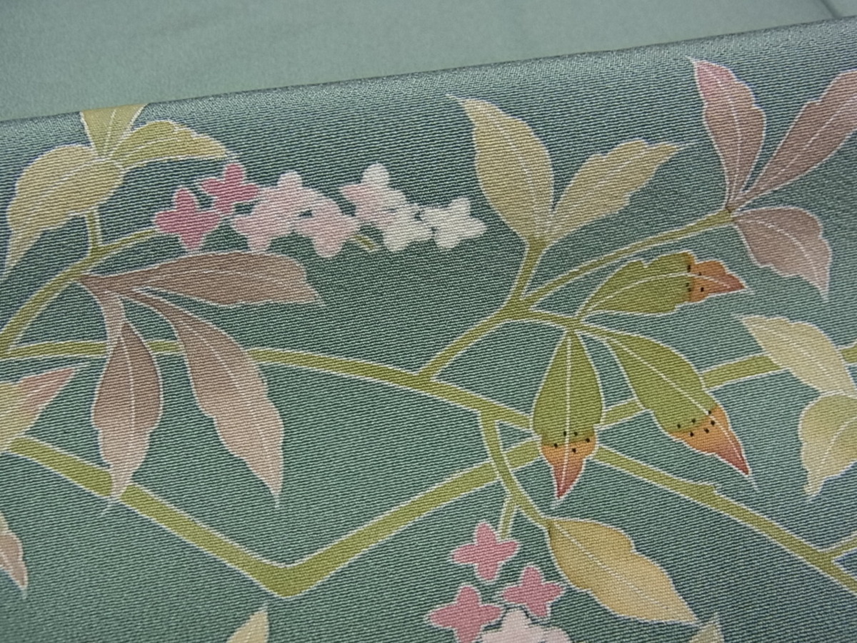 着物屋こころ□訪問着 友禅 作家物 枝花文 正絹 逸品 ck2630 - 着物屋 