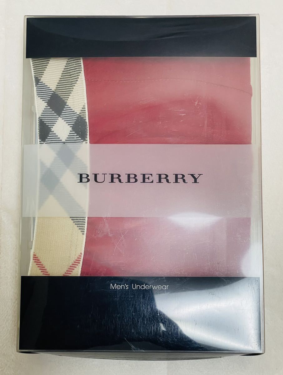 [83]希少！ラッピング袋無料★即決！新品未使用◆ バーバリー Burberry ボクサートランクス レッド ノバチェック M 箱付き 生産終了限定品