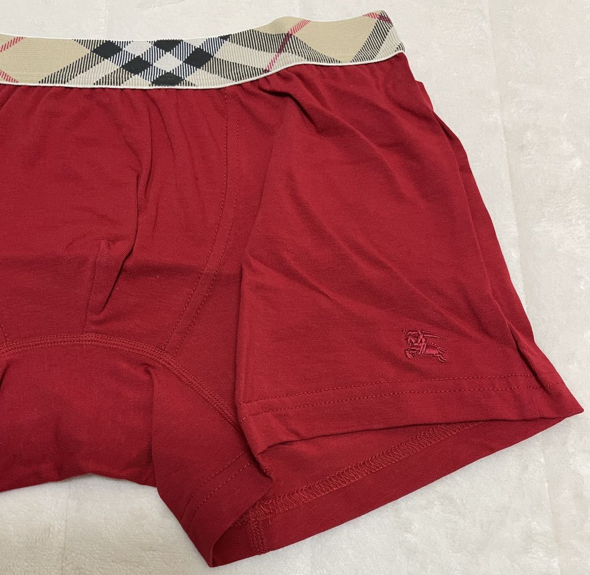[83]希少！ラッピング袋無料★即決！新品未使用◆ バーバリー Burberry ボクサートランクス レッド ノバチェック M 箱付き 生産終了限定品