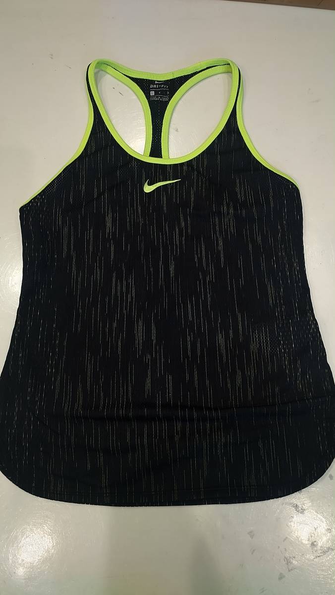 ナイキ　nike テニスウェア　上下セット　タンクトップ　スコート　黒　ブラック　黄色　イエロー_3