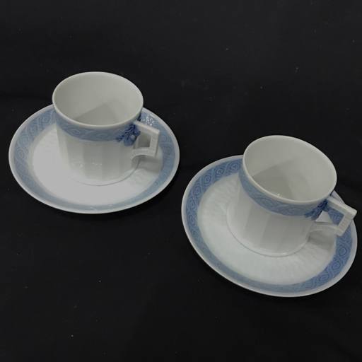 1円 ロイヤルコペンハーゲン ブルーファン デミタスカップ＆ソーサー 2客揃 セット 未使用 Royal Copenhagen_1