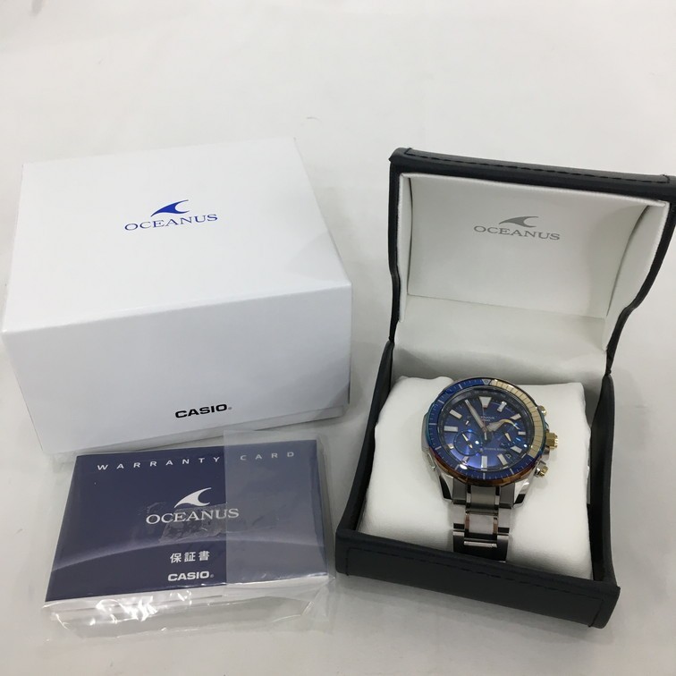 1610880】CASIO OCEANUS 腕時計 0CW-P2000 箱/保証書/説明書/コマ付き